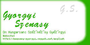 gyorgyi szenasy business card